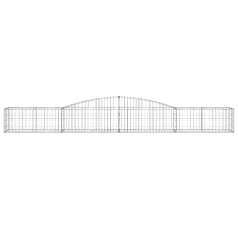 vidaXL arkveida gabiona grozi, 10 gb., 400x50x40-60 cm, cinkota dzelzs