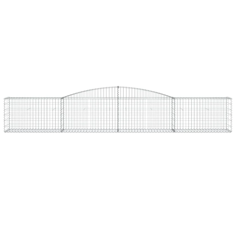 vidaXL arkveida gabiona grozi, 3 gb., 400x50x60-80cm, cinkota dzelzs