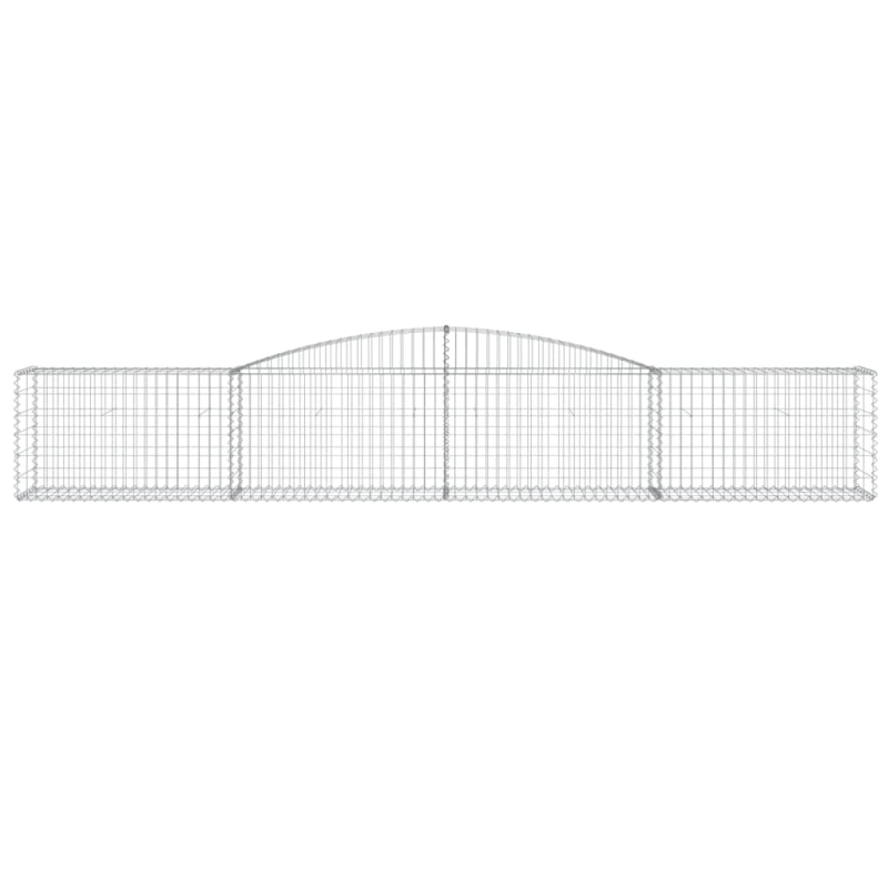 vidaXL arkveida gabiona grozi, 10 gb., 400x50x60-80cm, cinkota dzelzs