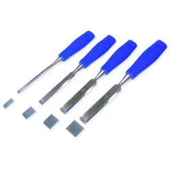 Puidutöö meislite komplekt plastikust käepidemetega, 4 tk, 6-12-18-24 mm