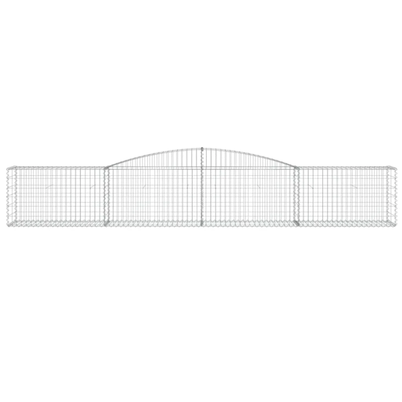 vidaXL arkveida gabiona grozi, 20 gb., 400x50x60-80cm, cinkota dzelzs