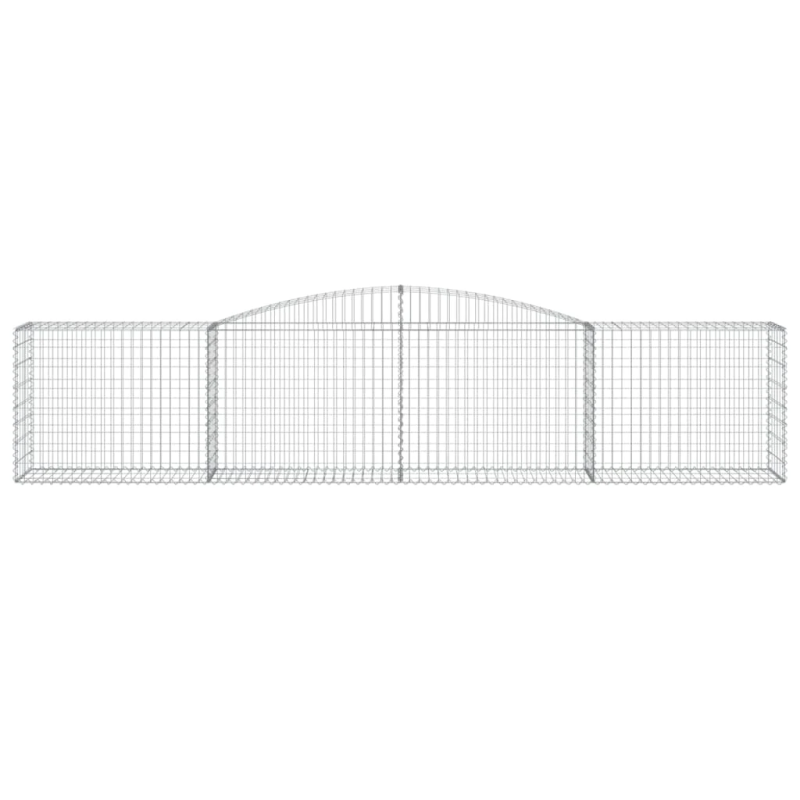 vidaXL arkveida gabiona grozi, 8 gb., 400x50x80-100cm, cinkota dzelzs