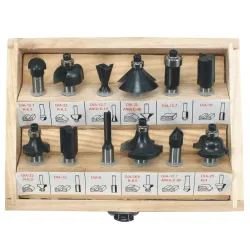 12-piece Wood Profile Router Bit Set D8mm Beast