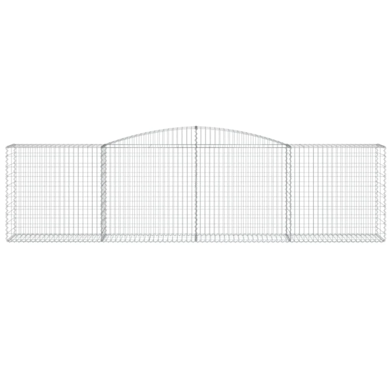 vidaXL arkveida gabiona grozi, 8 gb., 400x50x100-120cm, cinkota dzelzs