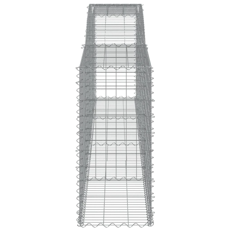 vidaXL arkveida gabiona grozi, 10gb., 400x50x100-120cm, cinkota dzelzs