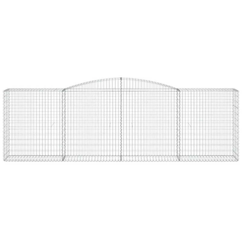 vidaXL arkveida gabiona grozi, 2 gb., 400x50x120-140cm, cinkota dzelzs