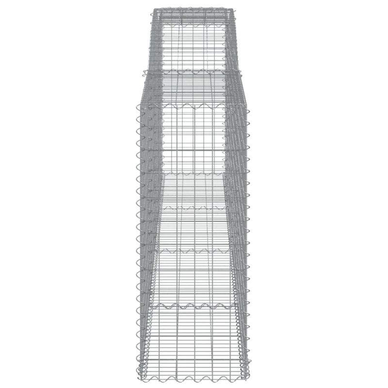 vidaXL arkveida gabiona grozi, 6 gb., 400x50x120-140cm, cinkota dzelzs