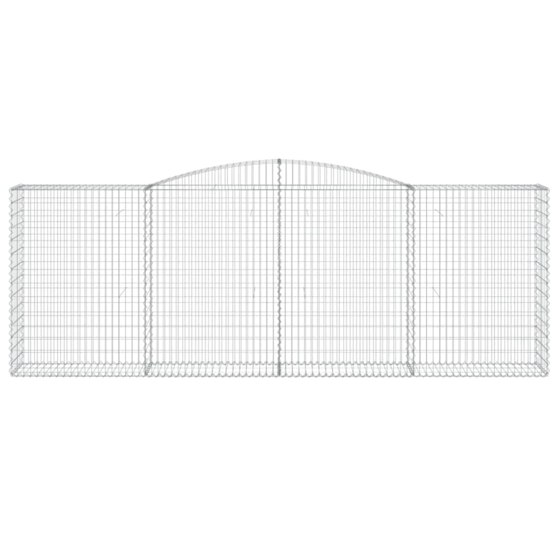 vidaXL arkveida gabiona grozi, 6 gb., 400x50x140-160cm, cinkota dzelzs