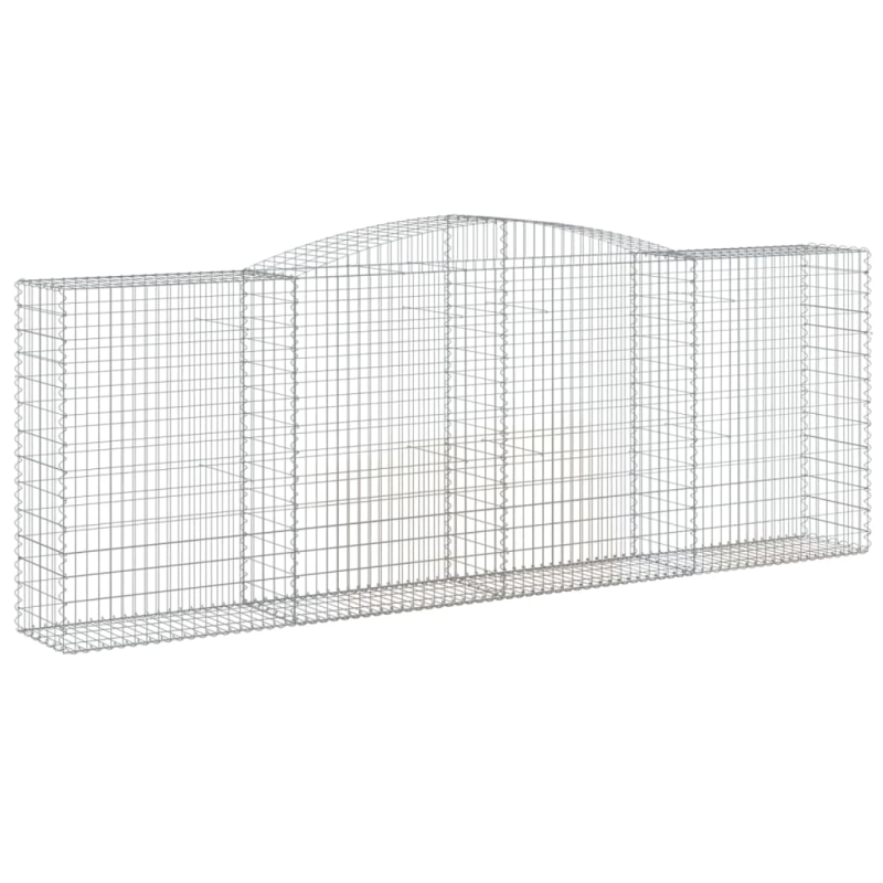 vidaXL arkveida gabiona grozi, 9 gb., 400x50x140-160cm, cinkota dzelzs