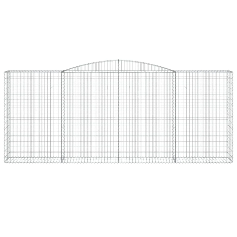 vidaXL arkveida gabiona grozi, 7 gb., 400x50x160-180cm, cinkota dzelzs
