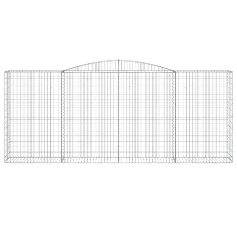 vidaXL arkveida gabiona grozi, 15gb., 400x50x160-180cm, cinkota dzelzs