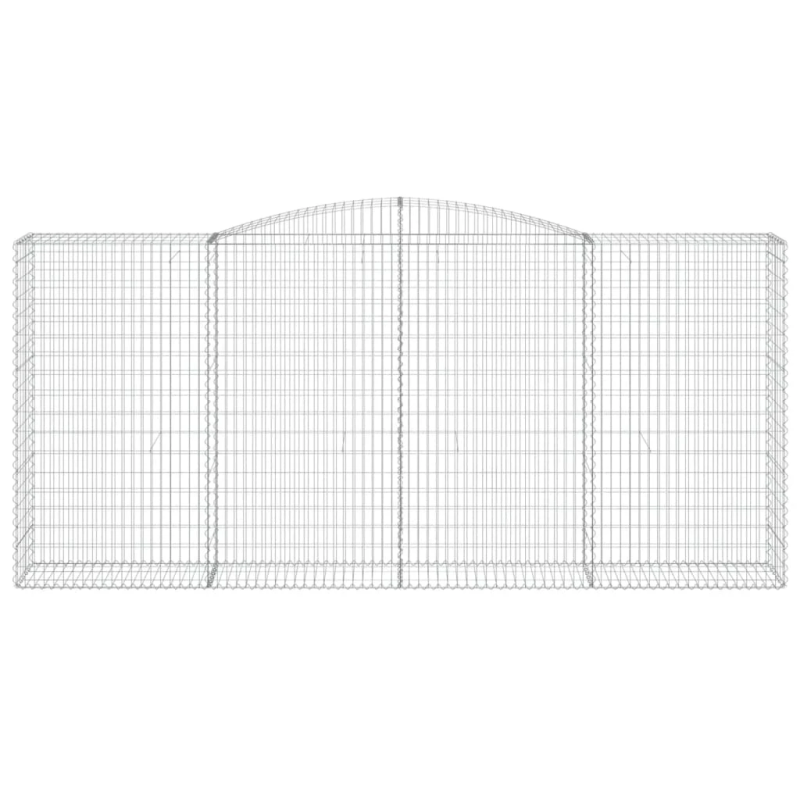 vidaXL arkveida gabiona grozi, 2 gb., 400x50x180-200cm, cinkota dzelzs