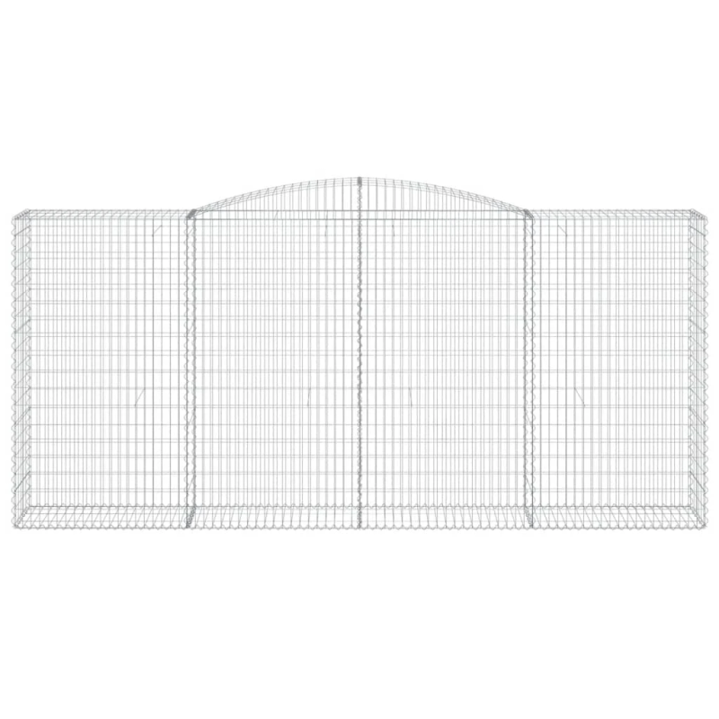 vidaXL arkveida gabiona grozi, 4 gb., 400x50x180-200cm, cinkota dzelzs