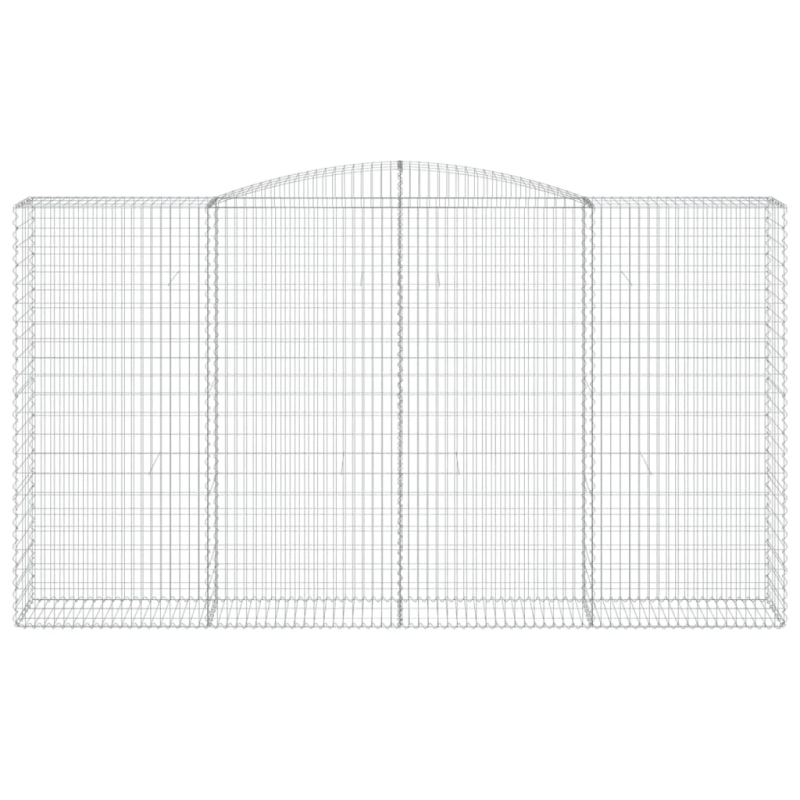 vidaXL arkveida gabiona grozi, 9 gb., 400x50x220-240cm, cinkota dzelzs