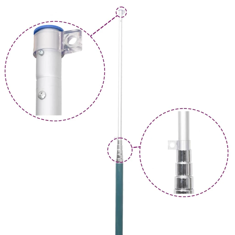 vidaXL Polijas karogs un masts, 5,5 m, alumīnijs