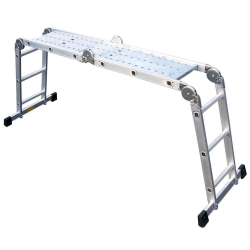 Kāpnes alumīnija 4x3 pakāpieni ar platformu