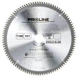 Zāģripa alumīnijam D250x30mm 100zobi Proline