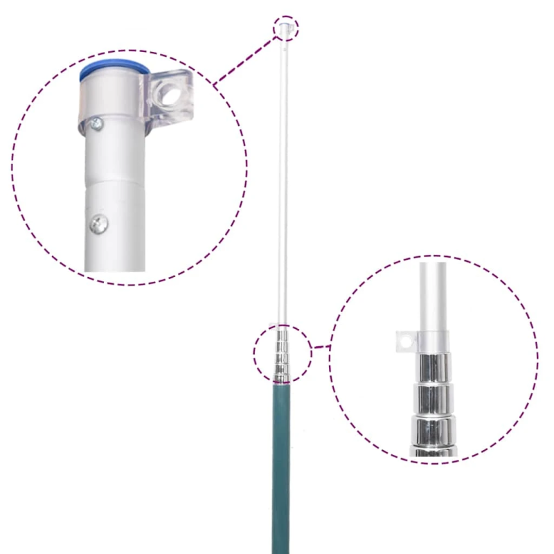 vidaXL teleskopisks karoga masts, sudraba krāsa, 5,5 m, alumīnijs