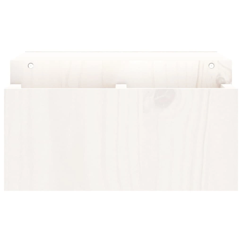 vidaXL monitora paliktnis, balts, 70x27,5x15 cm, priedes masīvkoks