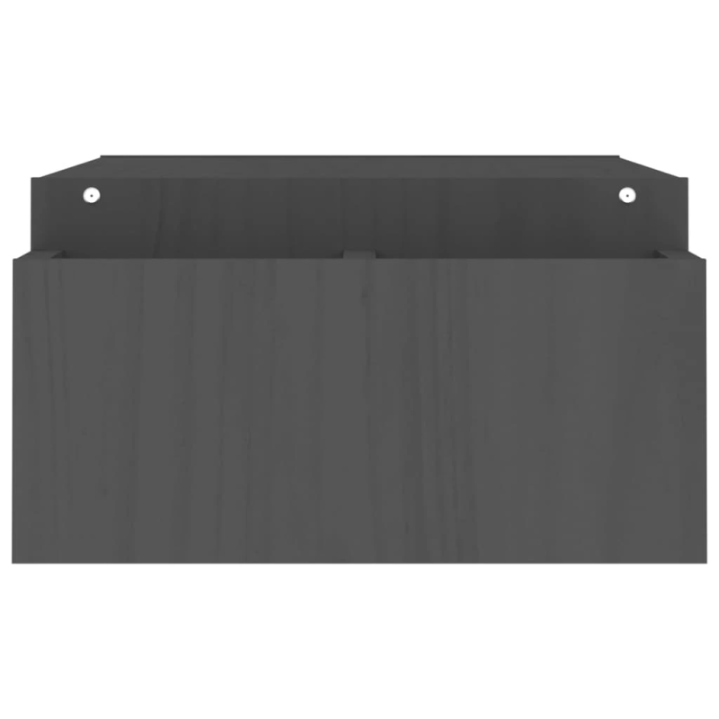 vidaXL monitora paliktnis, pelēks, 100x27,5x15 cm, priedes masīvkoks