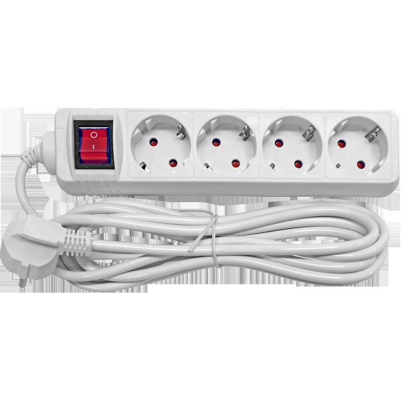 Pagarinātājs 4-vietīgs 5m a-z slēdzi pievadvads 3Gx1.0mm