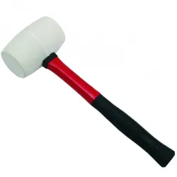 Rubber mallet 600g 60mm white with fiberglass handle