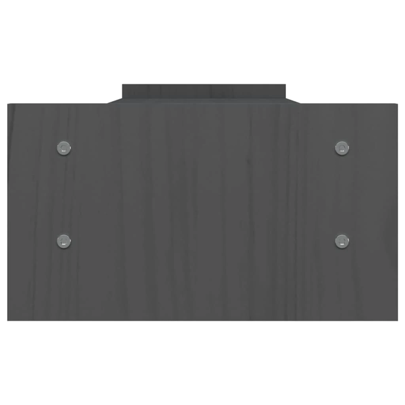 vidaXL monitora paliktnis, pelēks, 100x27x15 cm, priedes masīvkoks