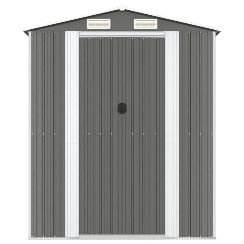 vidaXL dārza šķūnis, gaiši pelēks, 192x191x223 cm, cinkots tērauds