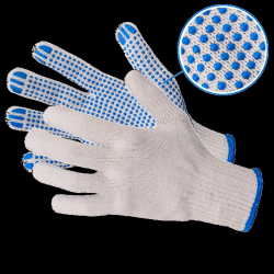 Cimdi adīti ar PVH punktējumu ,vienpus., 10.izm