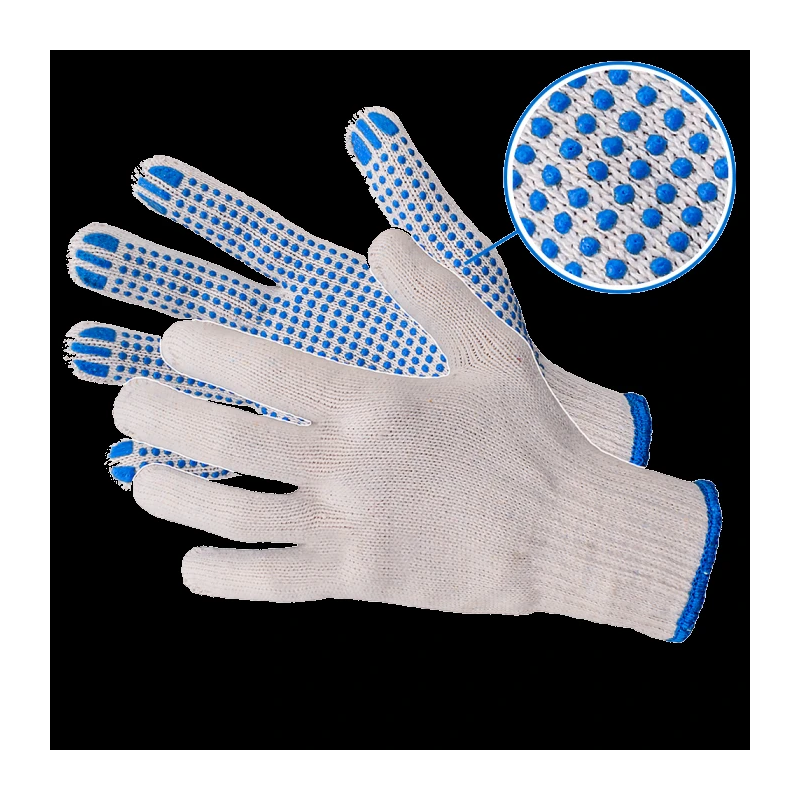 Cimdi adīti ar PVH punktējumu ,vienpus., 10.izm