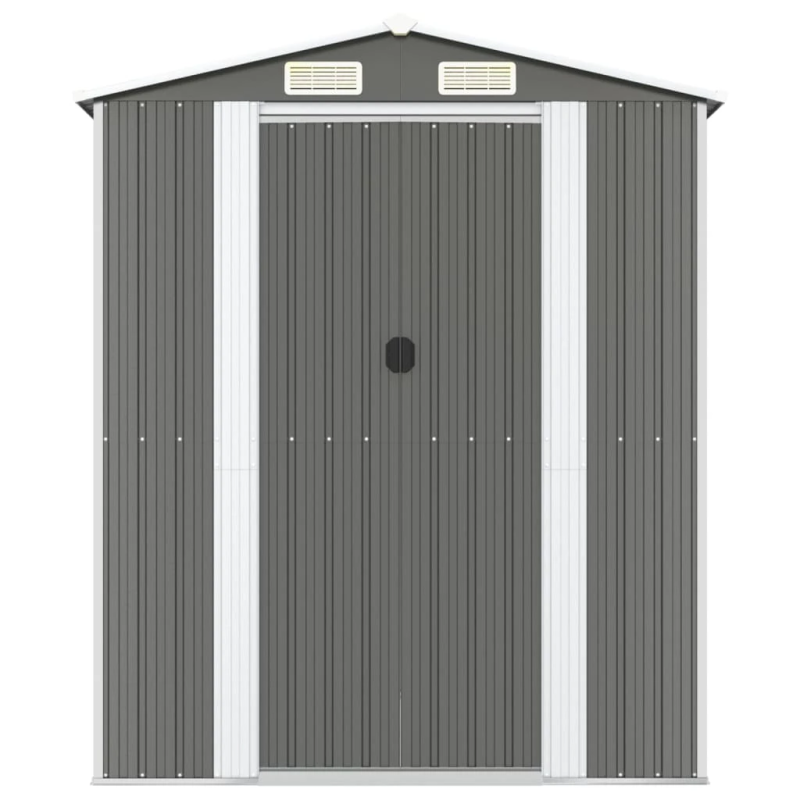 vidaXL dārza šķūnis, gaiši pelēks, 192x523x223 cm, cinkots tērauds