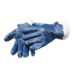 Cimdi tekstila ar zilu nitrila pārklājumu pastipr.manž.10.izm.