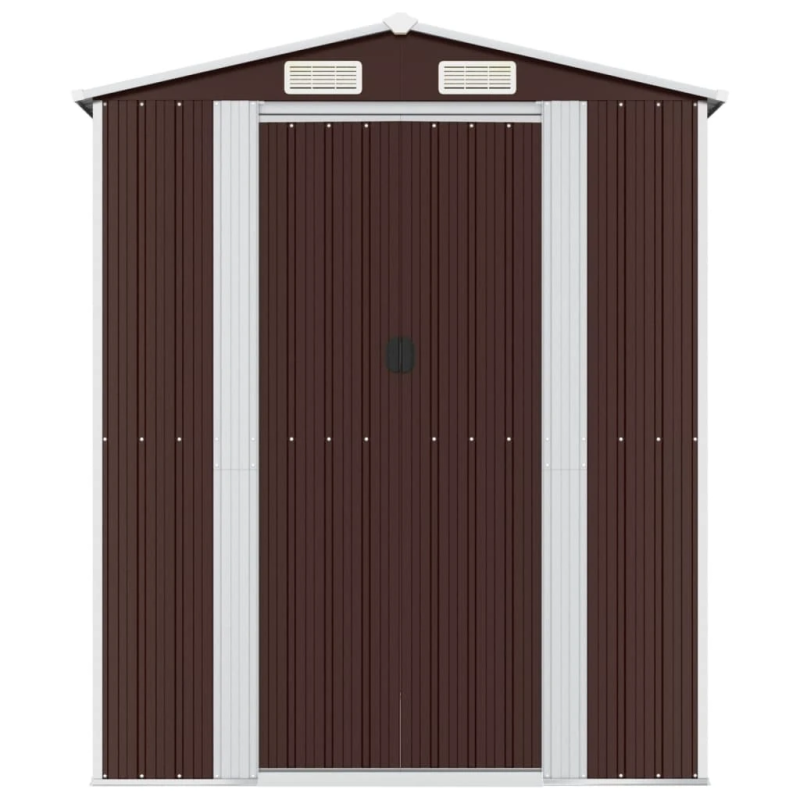 vidaXL dārza šķūnis, tumši brūns, 192x191x223 cm, cinkots tērauds