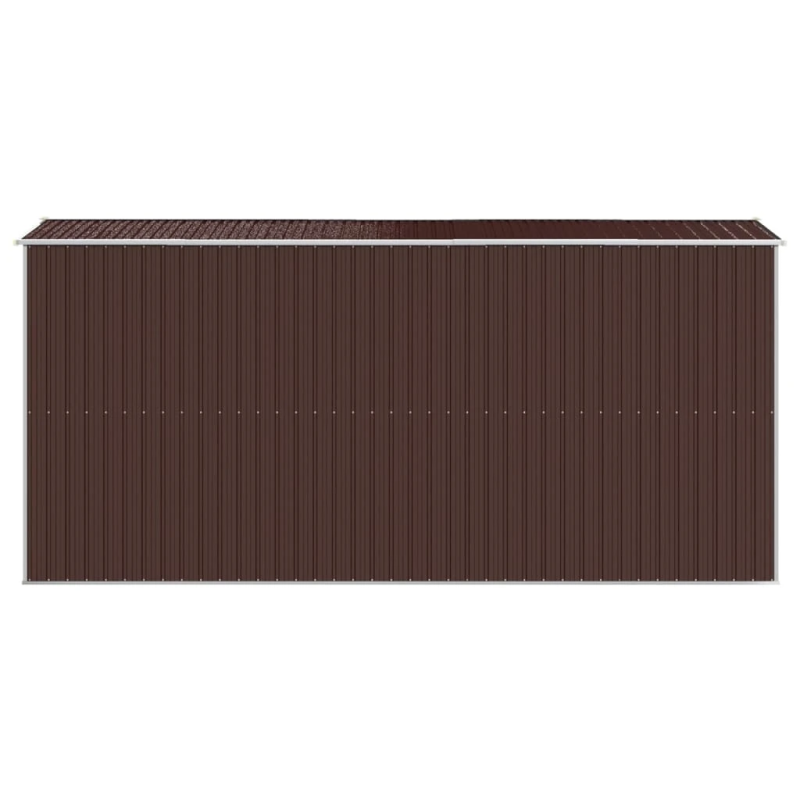 vidaXL dārza šķūnis, tumši brūns, 192x440x223 cm, cinkots tērauds