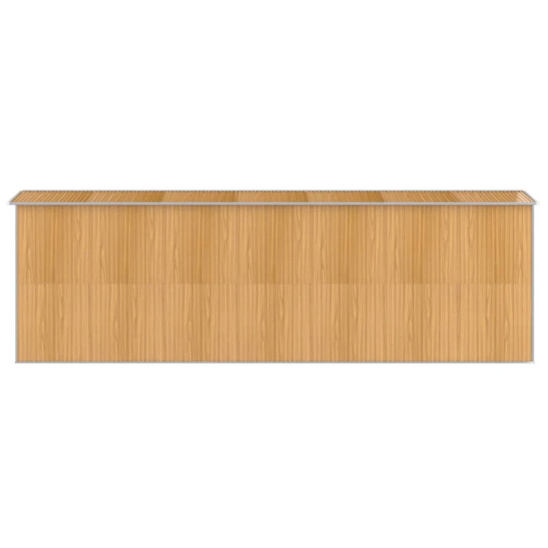 vidaXL dārza šķūnis, gaiši brūns, 192x606x223 cm, cinkots tērauds