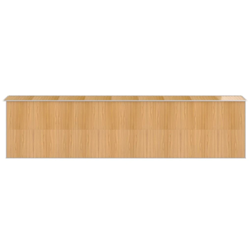 vidaXL dārza šķūnis, gaiši brūns, 192x772x223 cm, cinkots tērauds