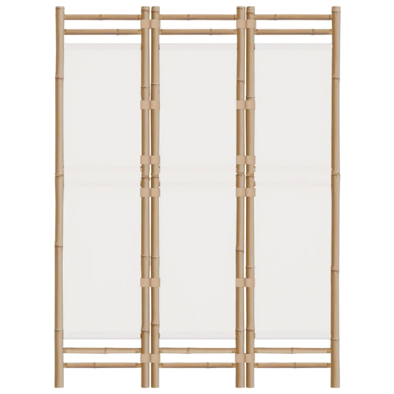 vidaXL istabas aizslietnis, 3 paneļi, 120 cm, bambuss un audekls