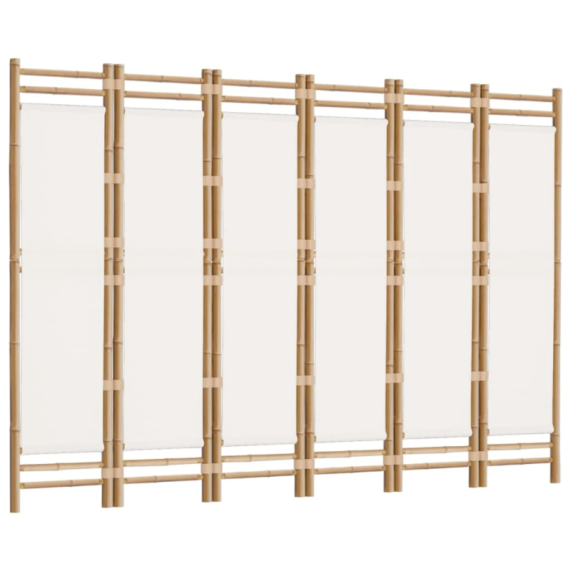 vidaXL istabas aizslietnis, 6 paneļi, 240 cm, bambuss un audekls