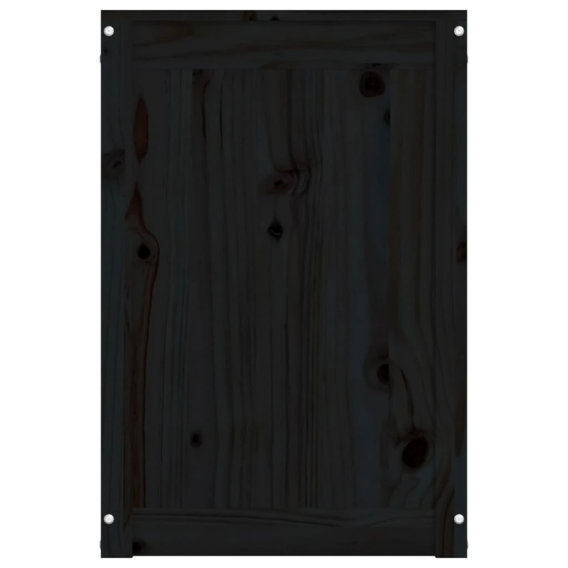 vidaXL veļas kaste, melna, 88,5x44x66 cm, priedes masīvkoks