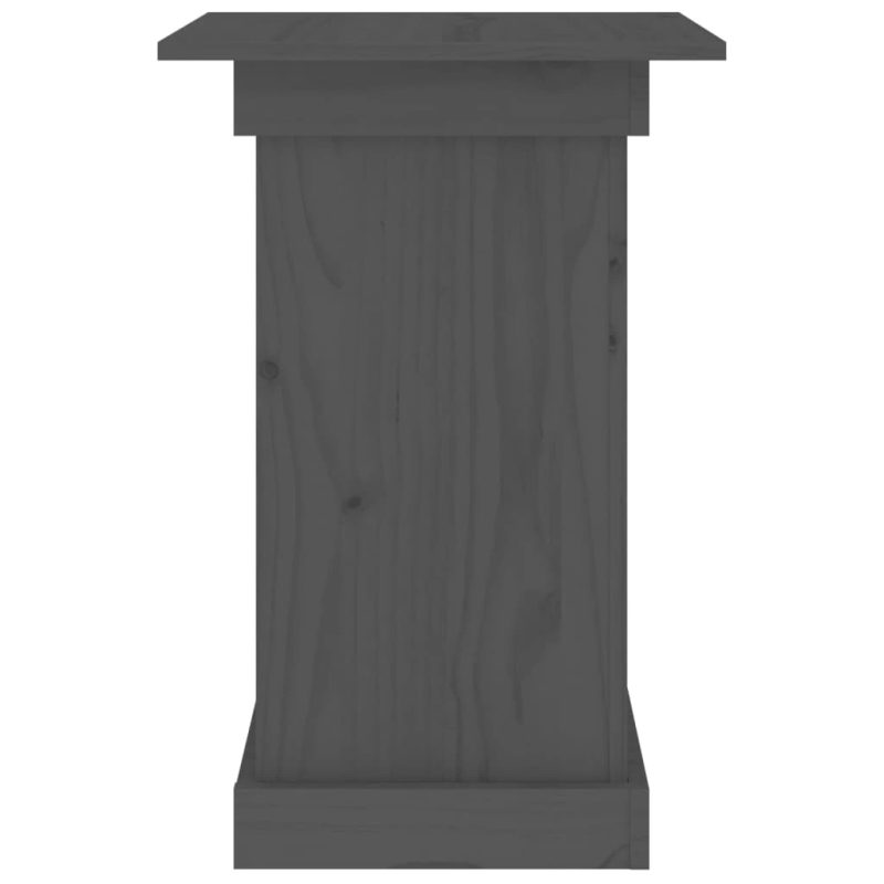 vidaXL puķu statīvs, pelēks, 40x40x60 cm, priedes masīvkoks