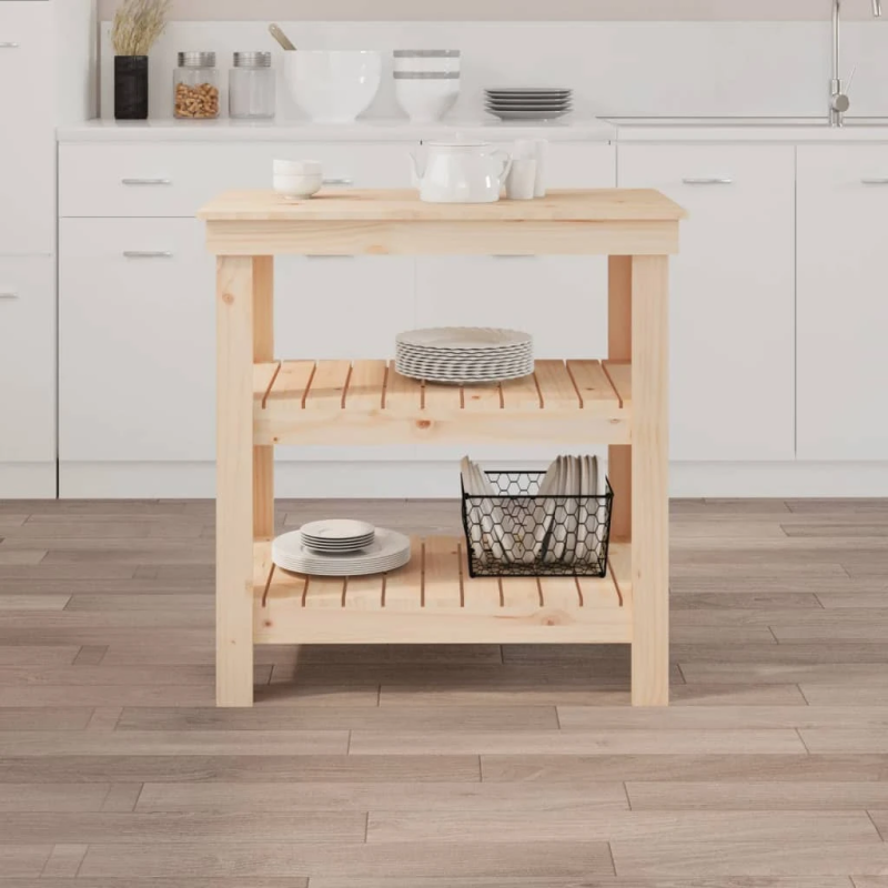 vidaXL darbagalds, 75,5x50x80 cm, priedes masīvkoks