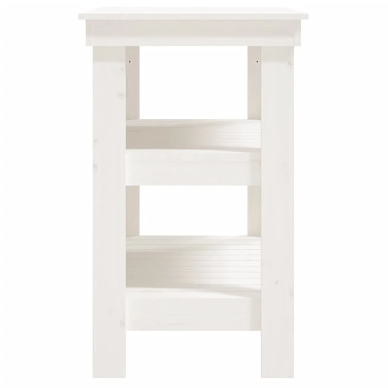 vidaXL darbagalds, balts, 78,5x50x80 cm, priedes masīvkoks