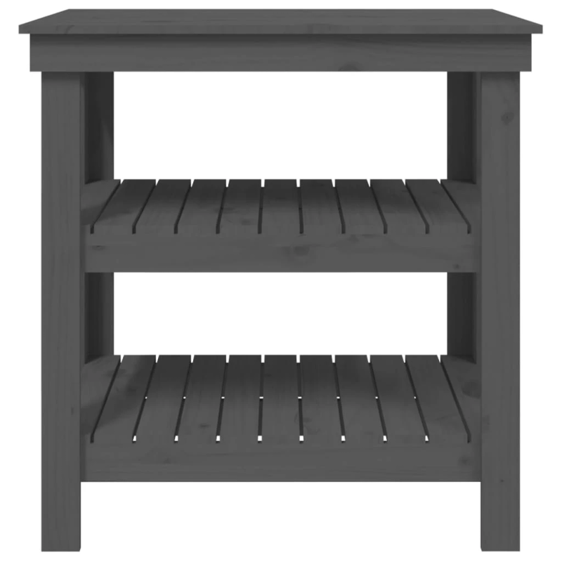 vidaXL darbagalds, pelēks, 78,5x50x80 cm, priedes masīvkoks