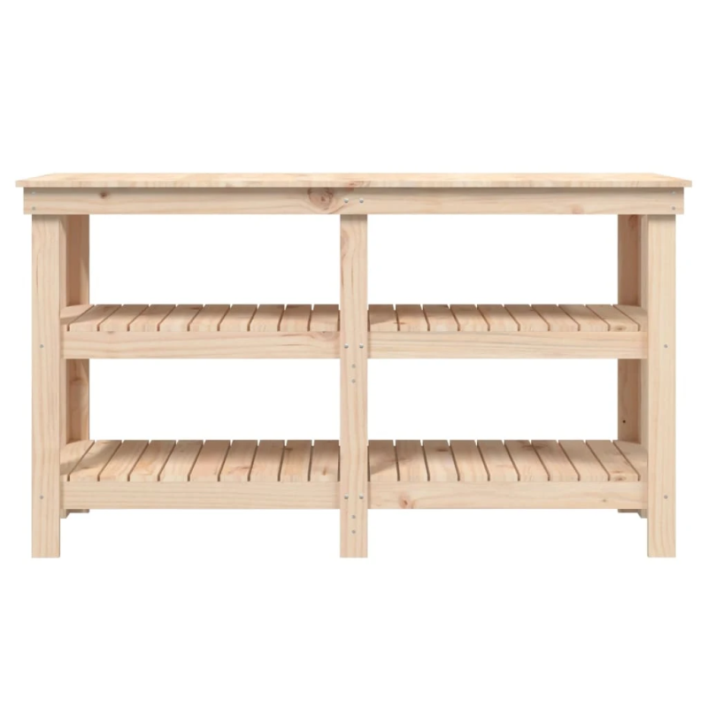 vidaXL darbagalds, 142,5x50x80 cm, priedes masīvkoks