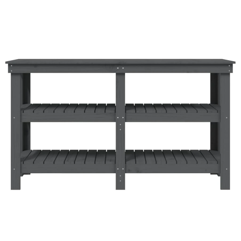 vidaXL darbagalds, pelēks, 142,5x50x80 cm, priedes masīvkoks