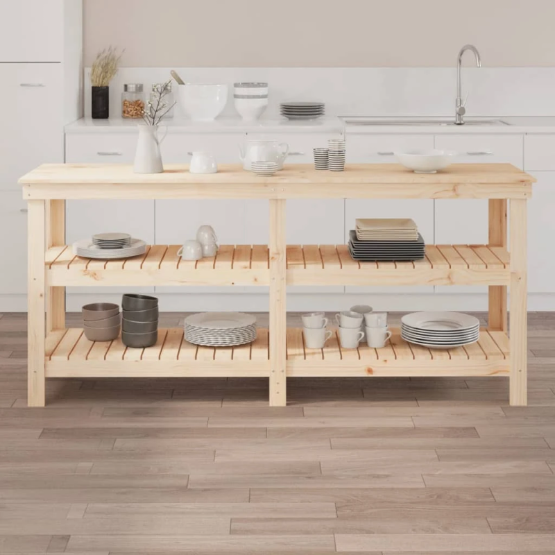 vidaXL darbagalds, 181x50x80 cm, priedes masīvkoks