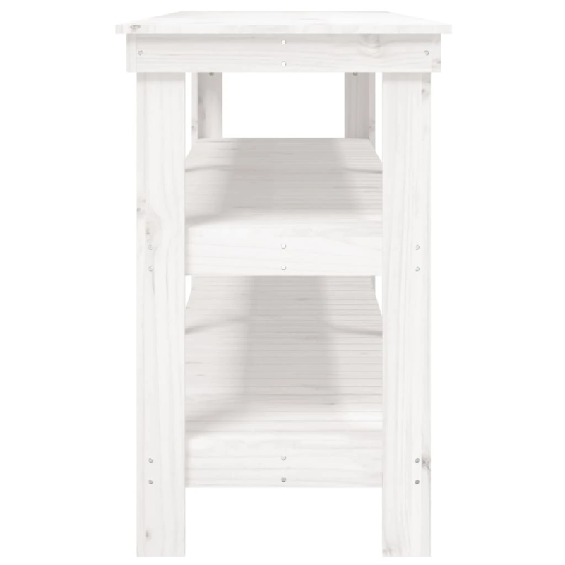 vidaXL darbagalds, balts, 181x50x80 cm, priedes masīvkoks