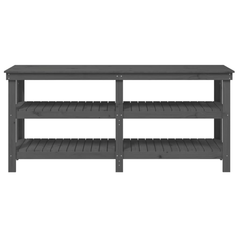 vidaXL darbagalds, pelēks, 181x50x80 cm, priedes masīvkoks