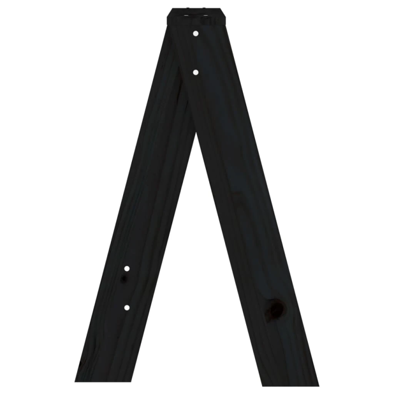 vidaXL taburetes, 2 gab., melnas, 40x40x60 cm, priedes masīvkoks