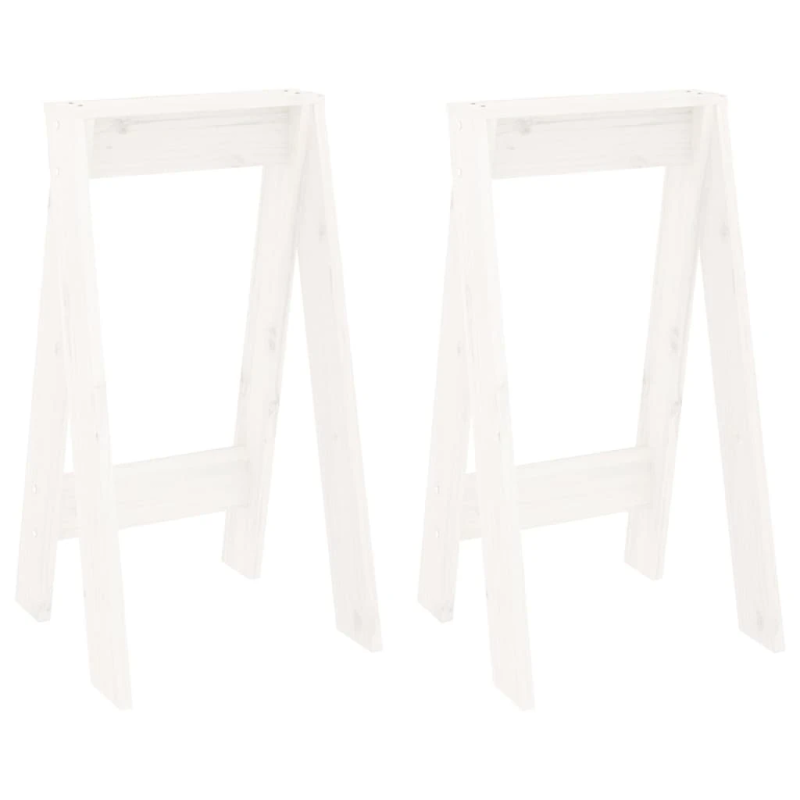 vidaXL taburetes, 2 gab., baltas, 40x40x75 cm, priedes masīvkoks